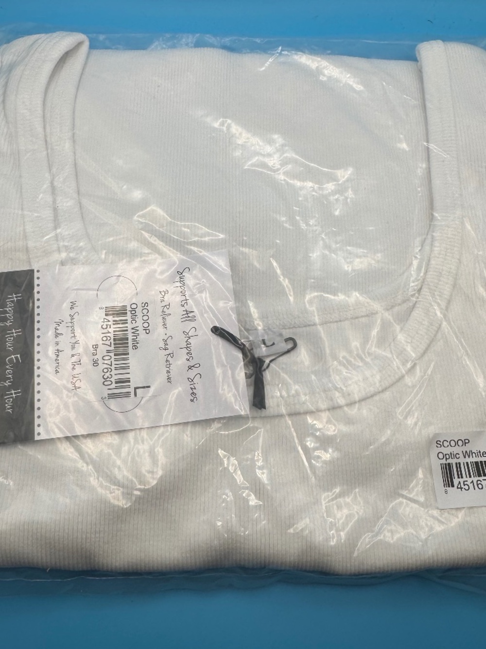 Bra 30 The After Bra ribbed tummy control white new tank top new- Large